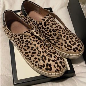 J Slide Leopard Pony Leather Karla Sneaker Sz 9